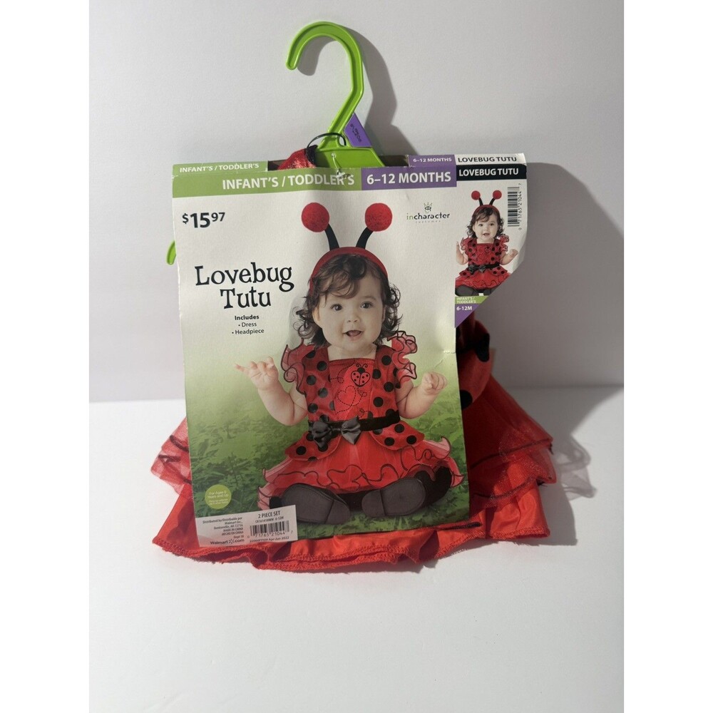 Lovebug Ladybug Infants Baby Halloween Costume 6-12mo 2pc Dress Tutu Headpiece